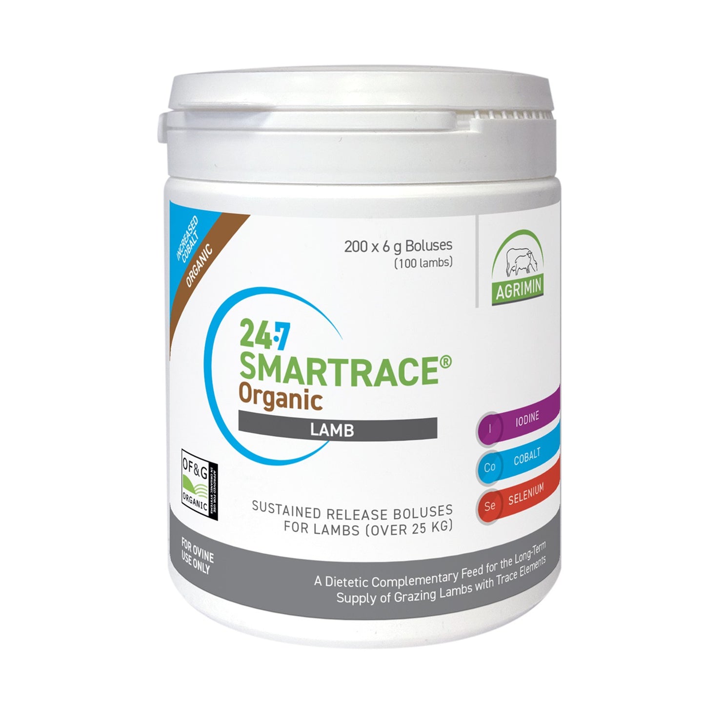 Agrimin 24-7 Smartrace Organic Lamb - 200 x 6g Boluses