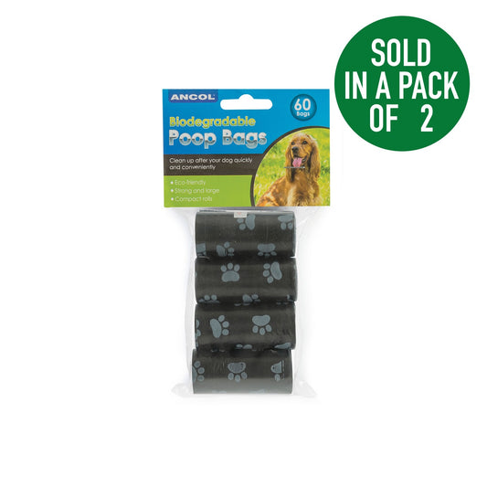Ancol Paws for the Earth Refill Poop Bag Rolls - 60 Bags x 2 Pack