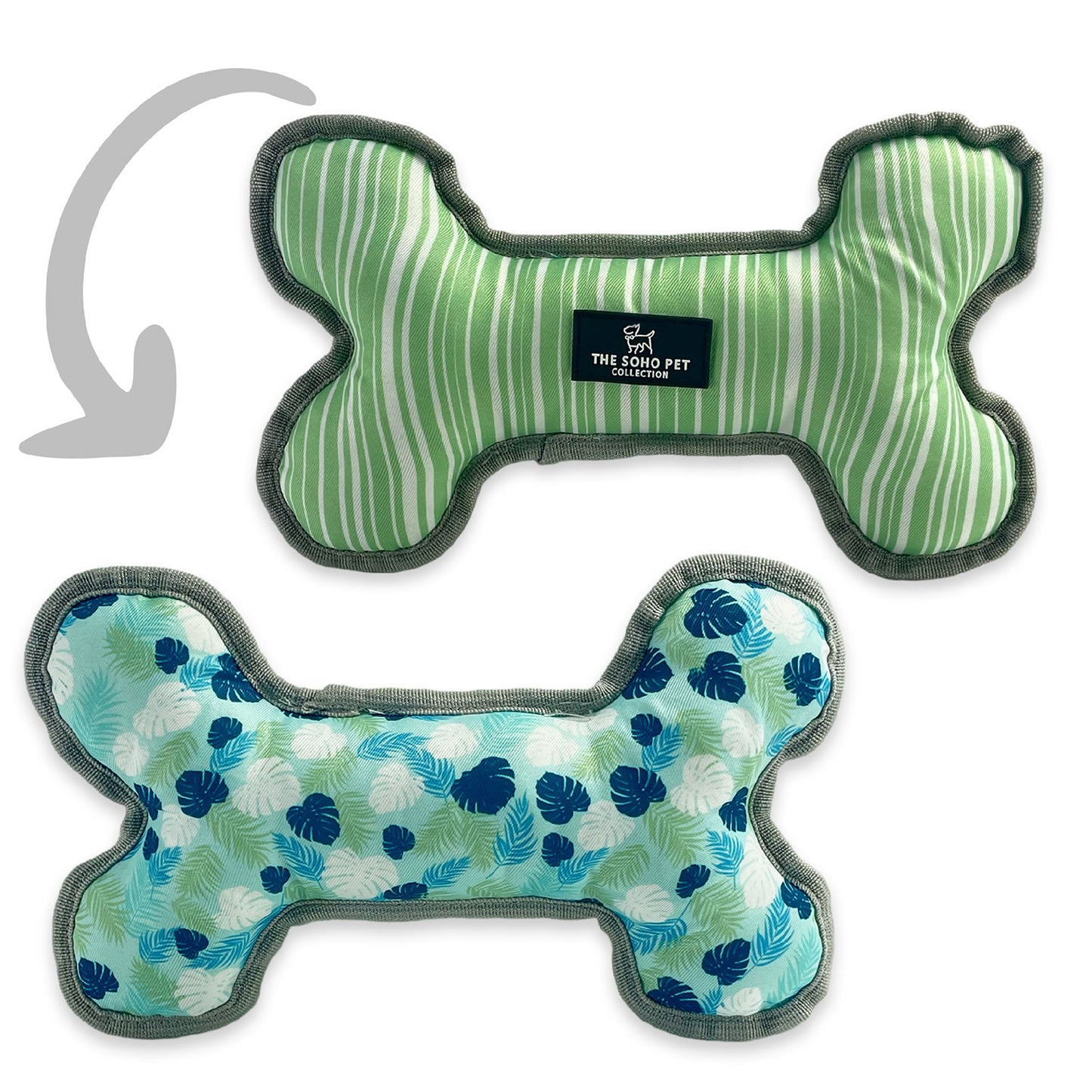 Ancol Soho Pet Bone Toy Stripe/Leaf