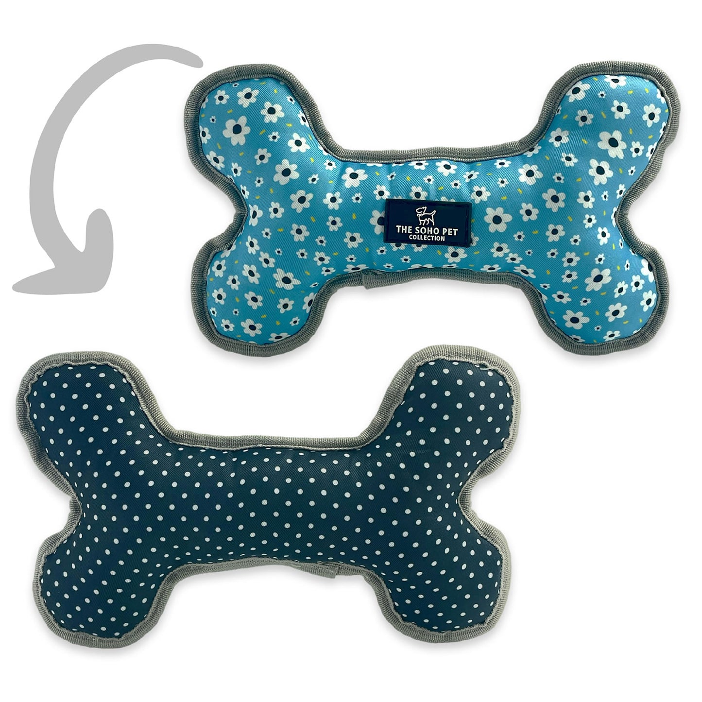 Ancol Soho Pet Bone Toy Daisy/Polka Dot