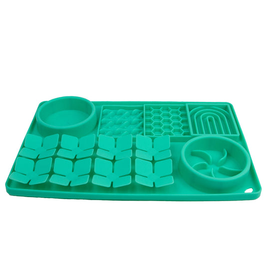 Ancol Orva Lick Slow Feed Mat Green - 40 Cm x 30 Cm