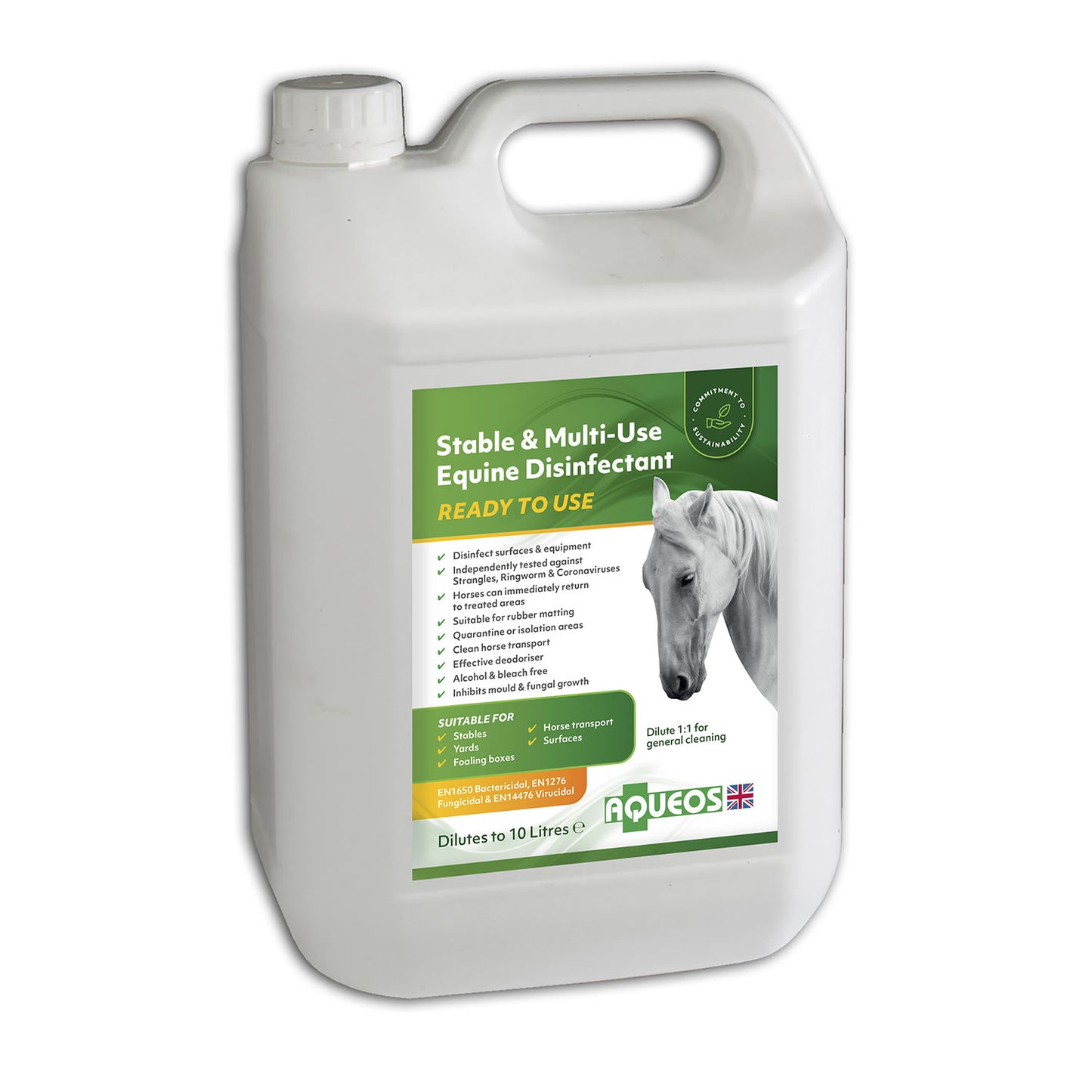 Aqueos Stable & Multi-Use Equine Disinfectant & Deodoriser Ready to Use