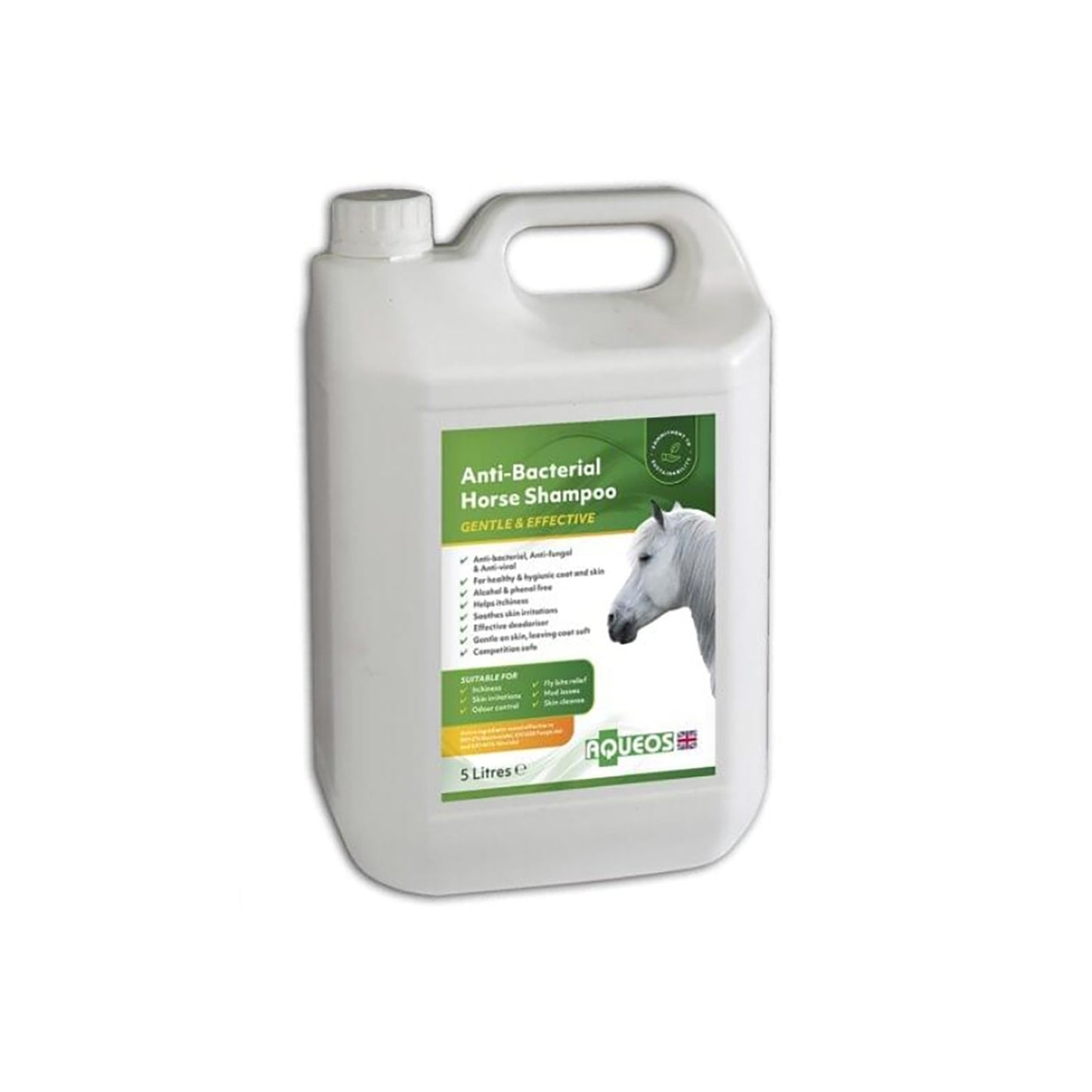 Aqueos Anti-Bacterial Horse Shampoo - 5 Lt