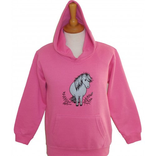 BCC Bracken Pony Childrens Hoodie Candy Floss Pink