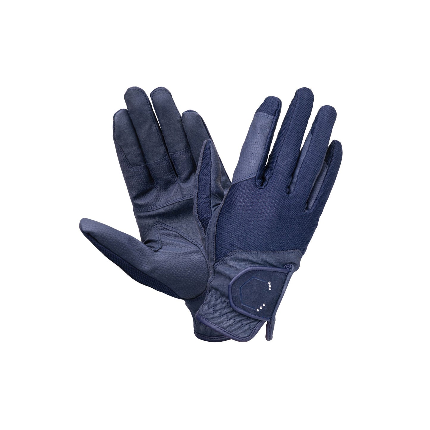 Coldstream Next Generation Blakelaw Diamante Riding Gloves Navy/Silver - Xsmall