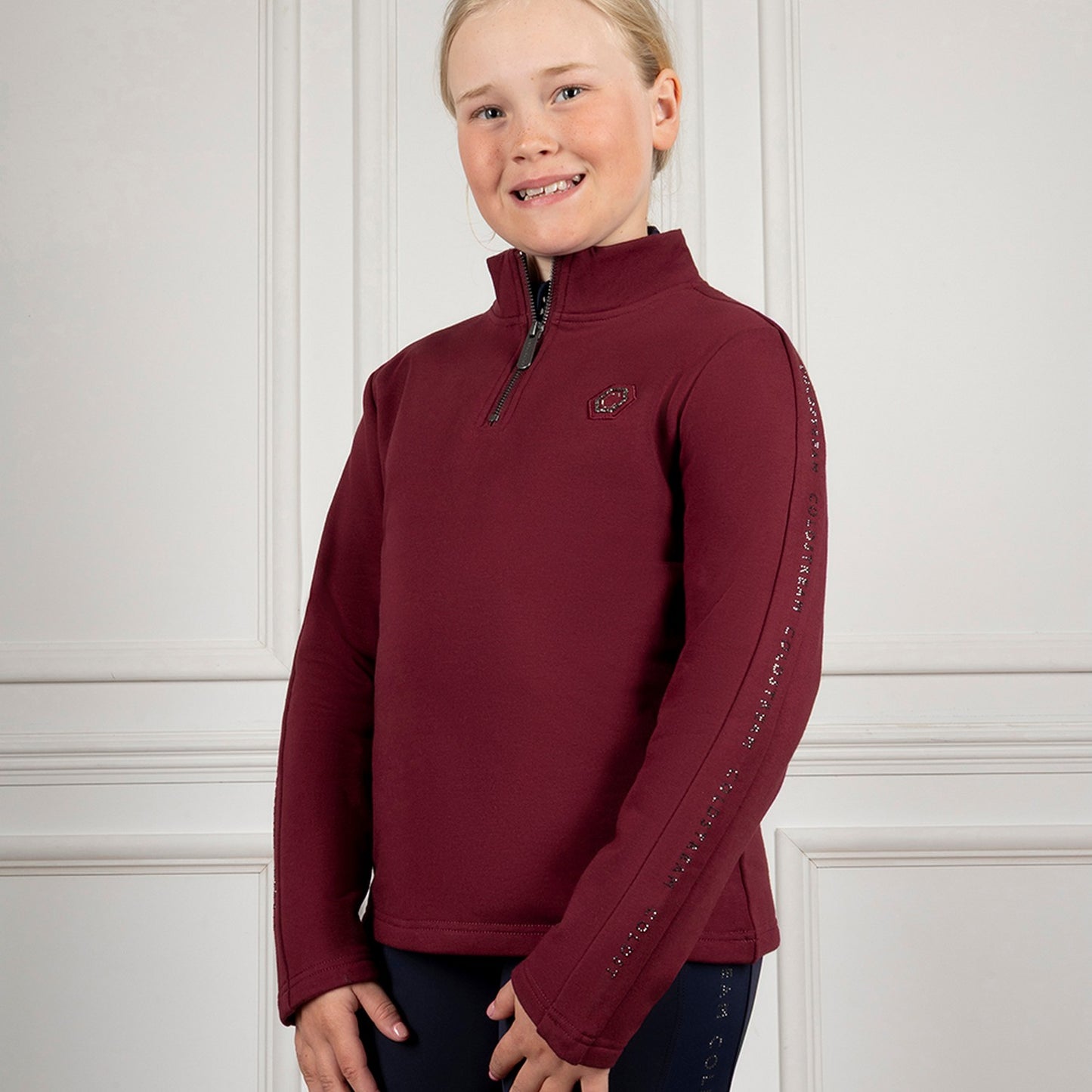Coldstream Next Generation Cairncross Quarter Zip Windsor Wine - 13/14 Years