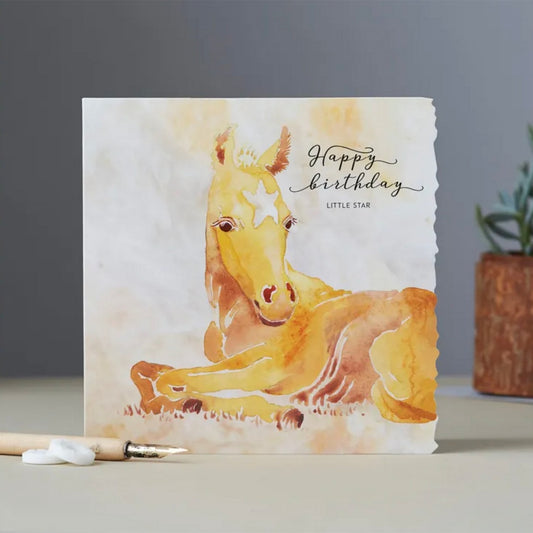 Deckled Edge Fanciful Dolomite Card Happy Birthday Little Star