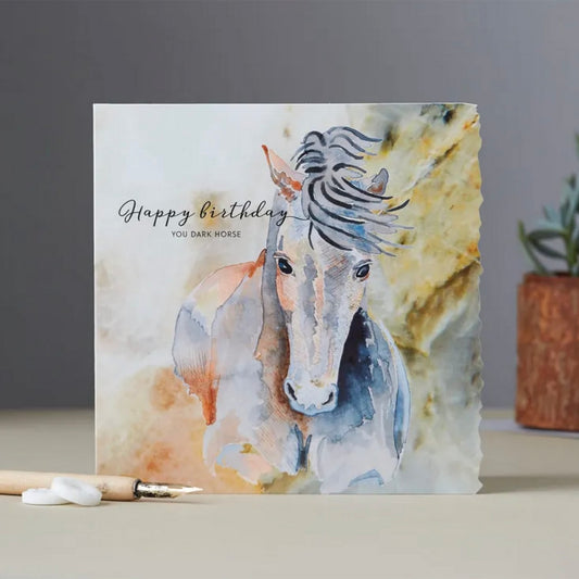 Deckled Edge Fanciful Dolomite Card Happy Birthday You Dark Horse