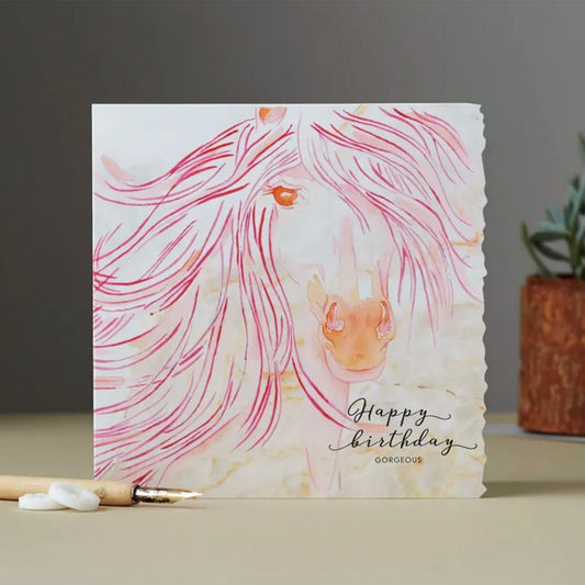 Deckled Edge Fanciful Dolomite Card Happy Birthday Gorgeous