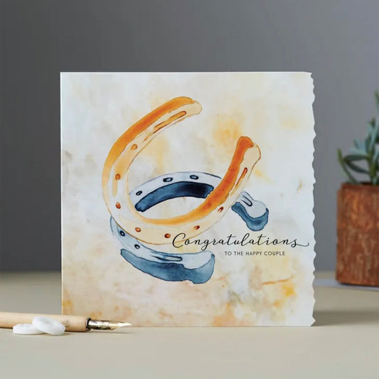 Deckled Edge Fanciful Dolomite Card Congratulations