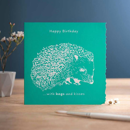 Deckled Edge Colour Block Happy Birthday Hogs & Kisses