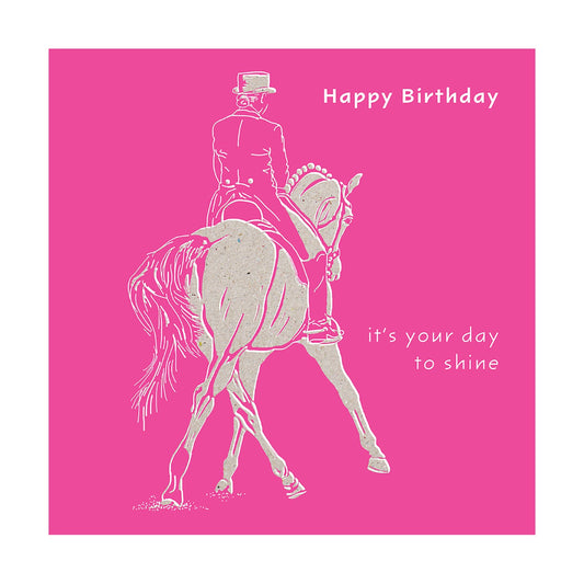 Deckled Edge Colour Block Pony Card Happy Birthday Your Day to Shine