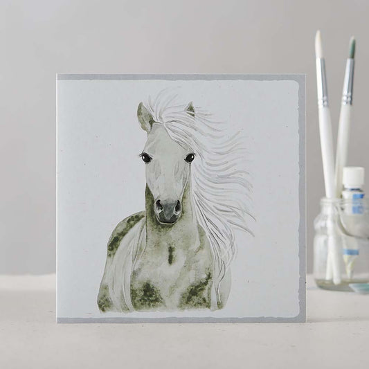Deckled Edge Black Opal Watercolour Horse