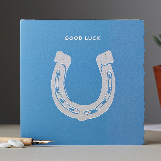 Deckled Edge Colour Block Pony Good Luck Horseshoe