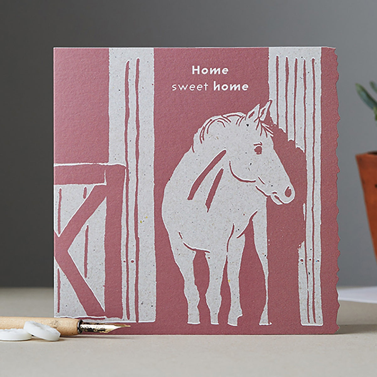 Deckled Edge Colour Block Pony Home Sweet Home