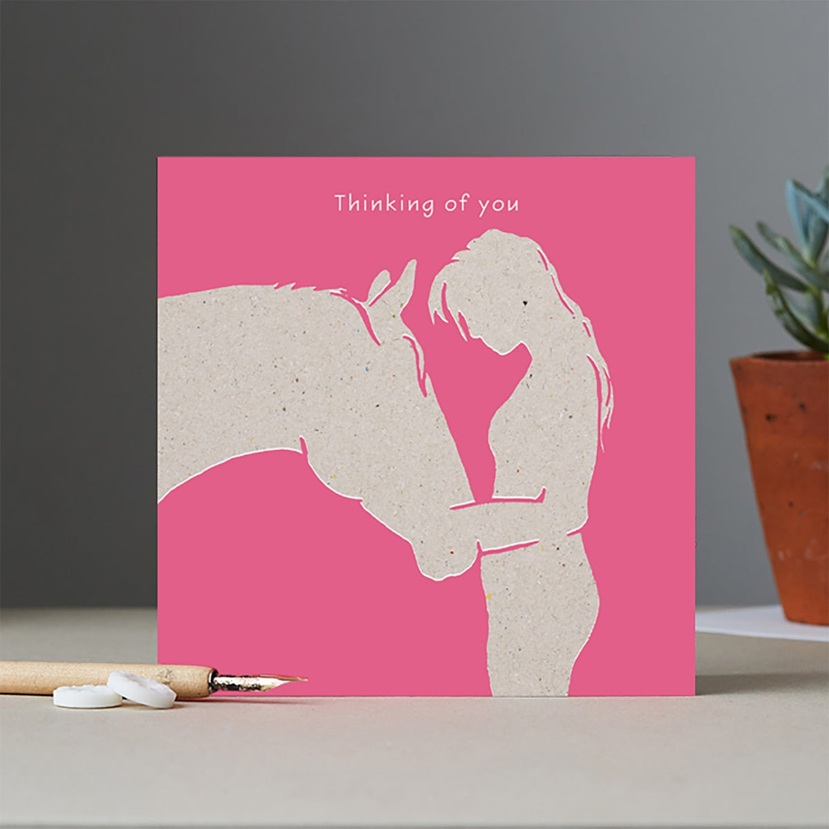 Deckled Edge Colour Block Pony Thinking of You