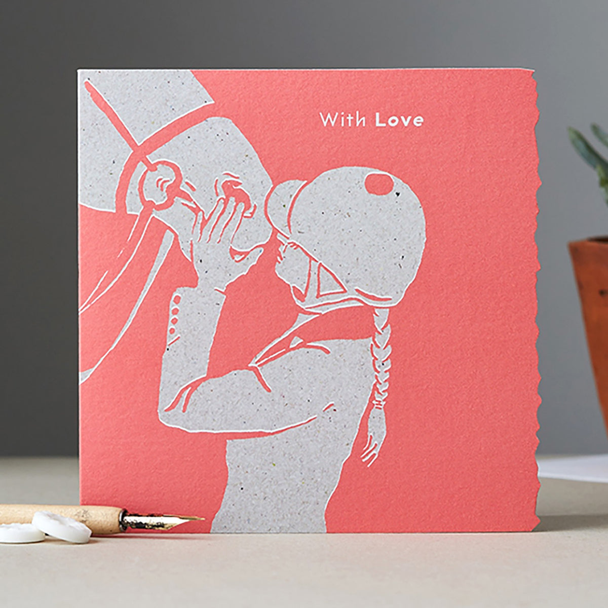 Deckled Edge Colour Block Pony With Love