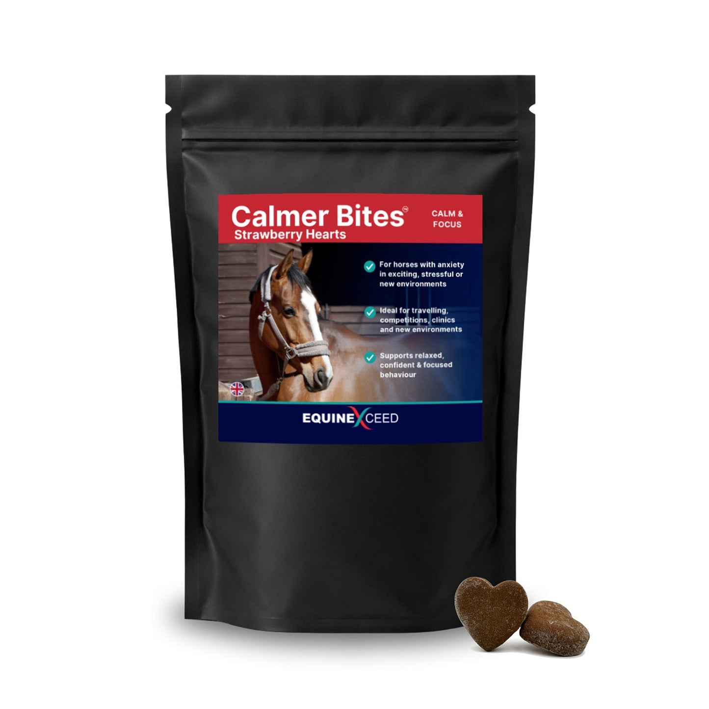 Equine Exceed Calmer Bites Strawberry Hearts - 30 Bites