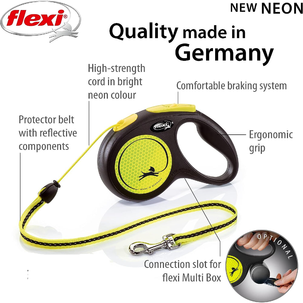 Flexi-Lead Neon Dog Lead - Yellow