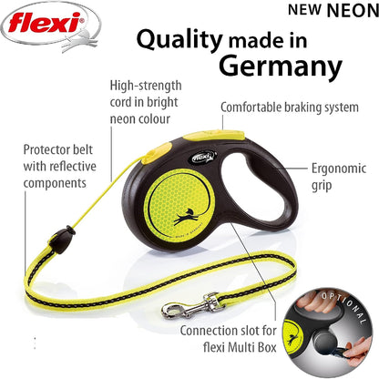 Flexi-Lead Neon Dog Lead - Yellow