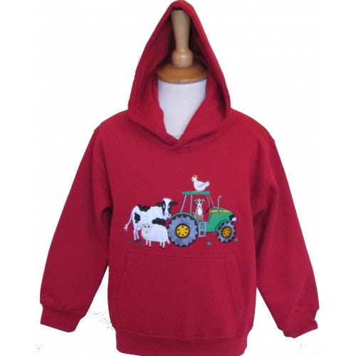 British Country Collection Farmyard Childrens Applique Hoodie