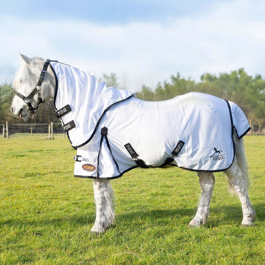 Gallop Ponie Dual 5-Point Fly Rug & Neck Set White