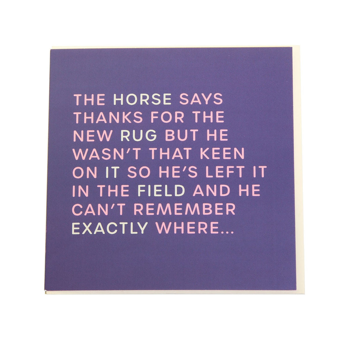Gubblecote Foiled Greetings Card Thanks For The New Rug