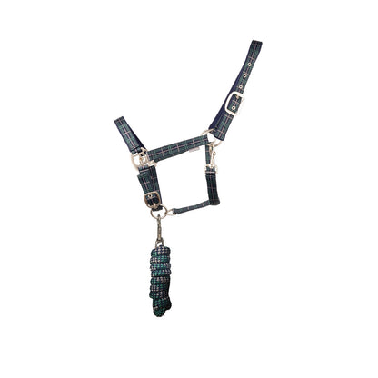 Hy Equestrian Tartan Headcollar with Lead Rope