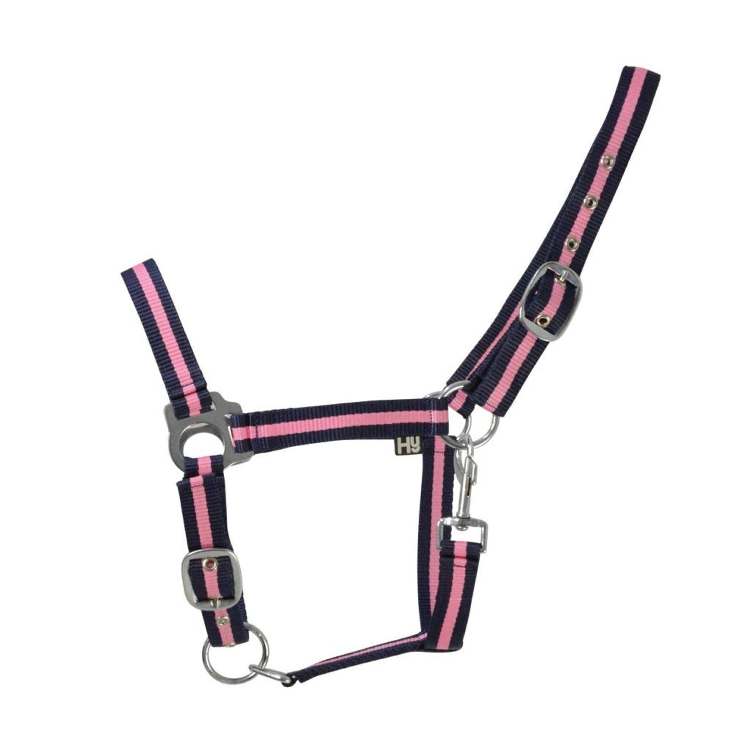 Hy Equestrian Economy Plus Two-Tone Headcollar Navy/Baby Pink - Cob