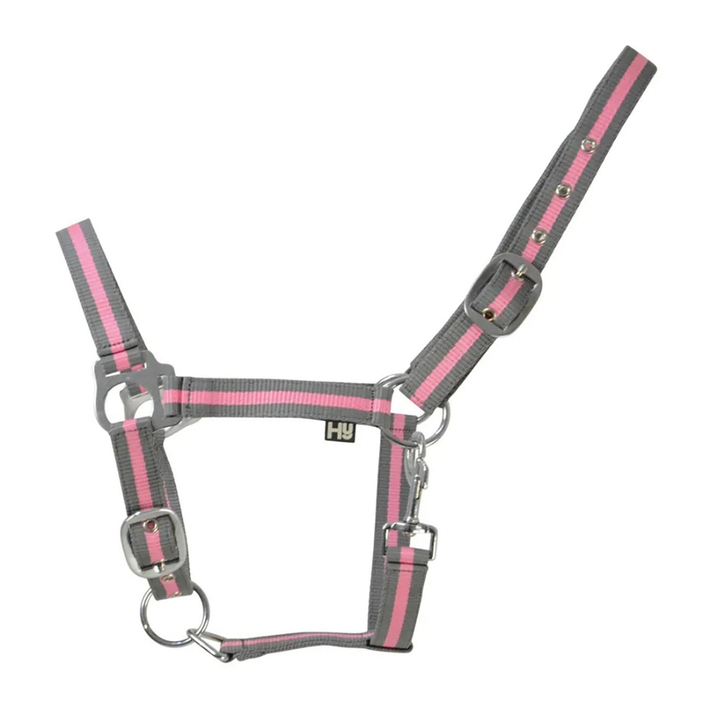 Hy Equestrian Economy Plus Two-Tone Headcollar Grey/Baby Pink - Full
