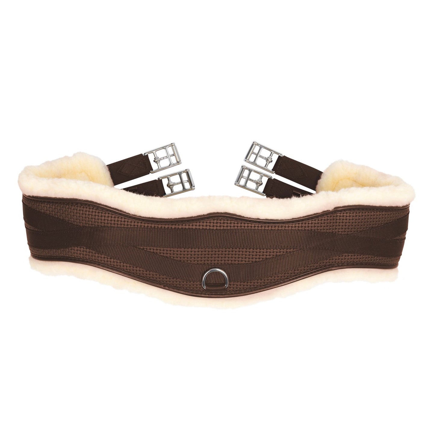 Hy Equestrian Fleece Lined GP/Jumping Contoured Girth Brown/Natural - 50"