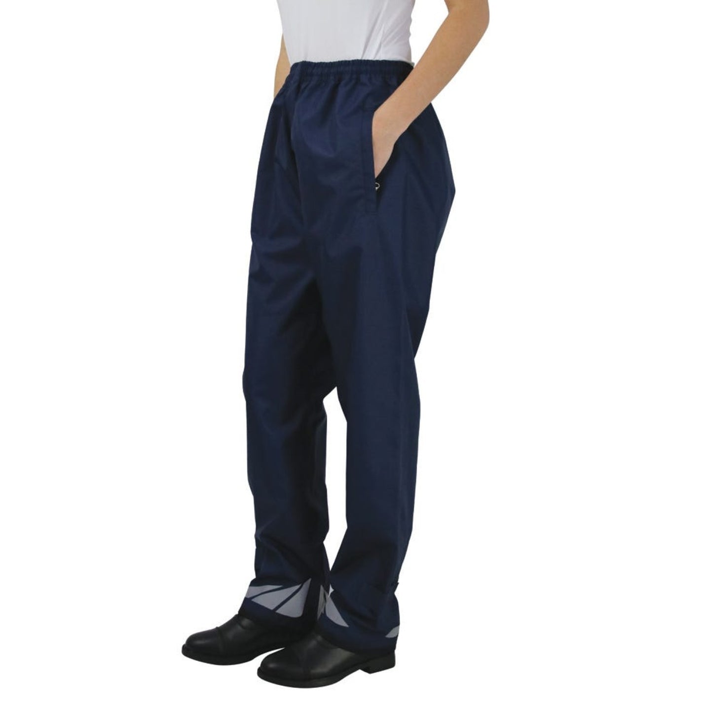 Hy Equestrian Waterproof Pull-On Over Trousers Adult Navy - Large