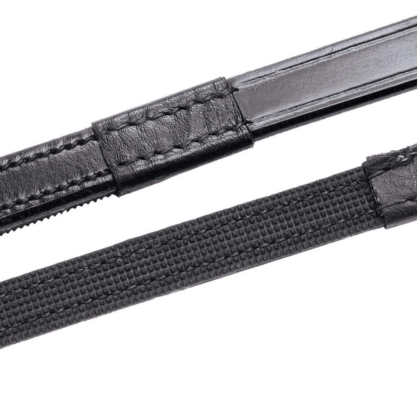 Hy Equestrian Half Rubber Show Reins Black - Pony (1/2")
