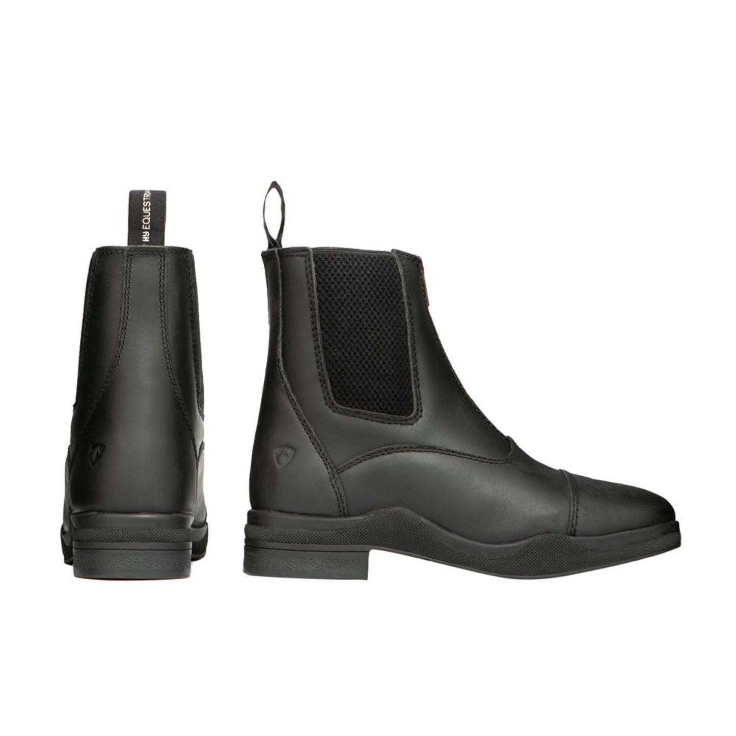 Hy Equestrian Fleece Lined Wax Leather Zip Jodhpur Boots Black - Size 8
