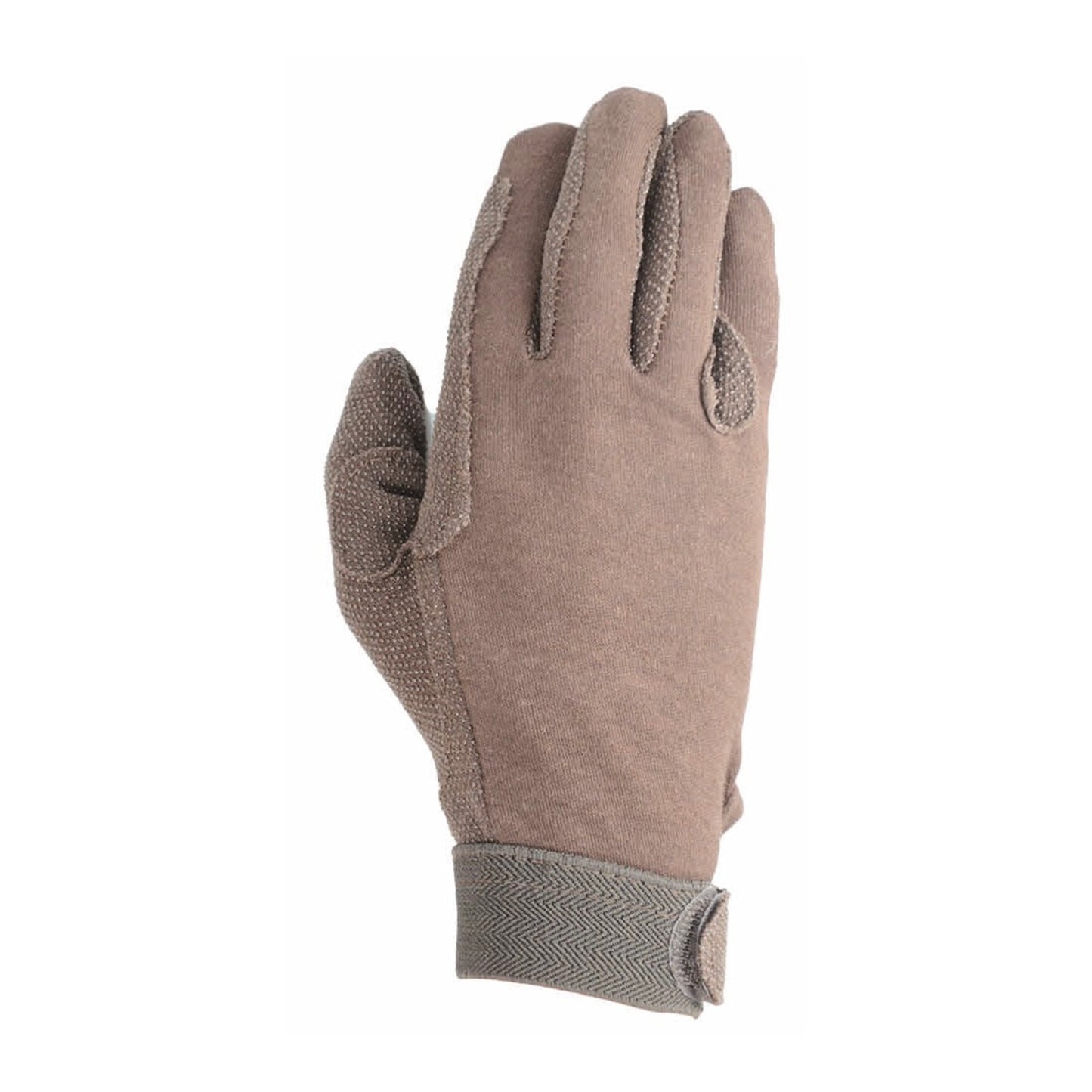 Hy Equestrian Cotton Pimple Palm Gloves Brown - Xxsmall