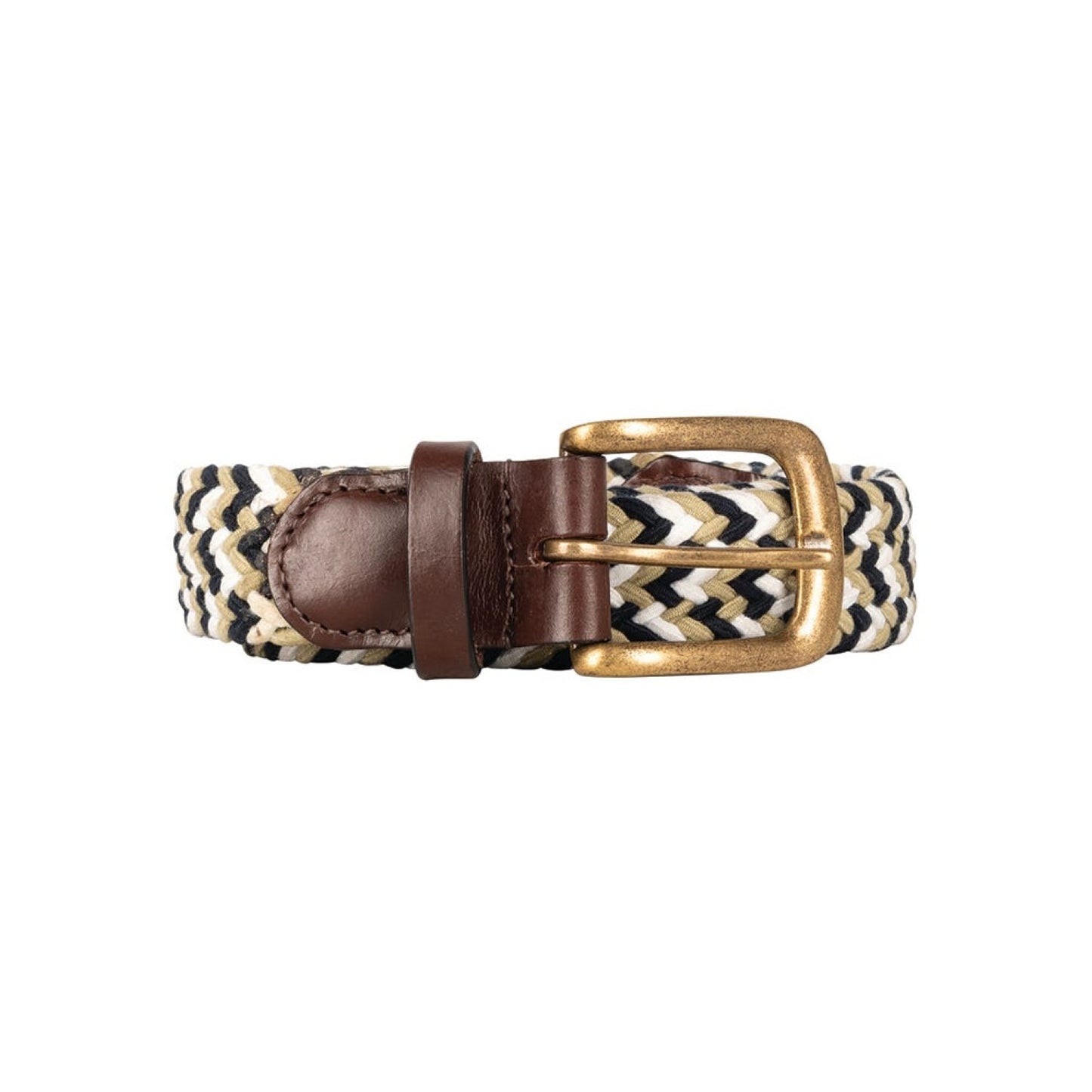 Hy Equestrian Woven Elastic Belt Navy/Fossil - Small/Medium