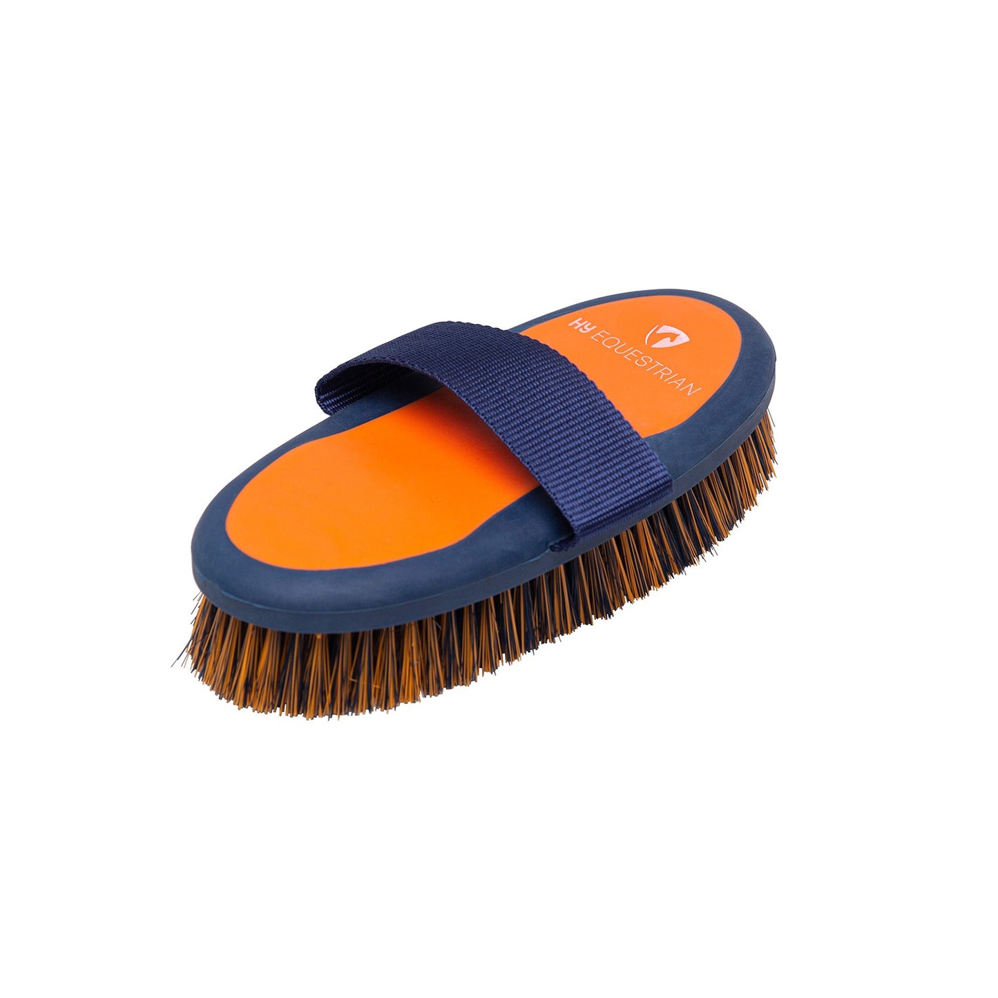 ProGroom Two-Tone Body Brush with Goat Hair by Hy Equestrian Navy/Orange