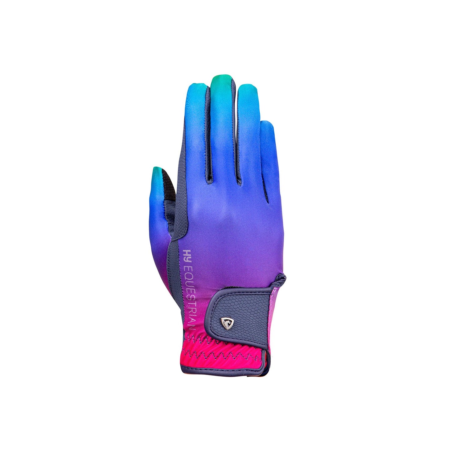 Hy Equestrian Ombre Riding Gloves Navy/Vibrant - Medium