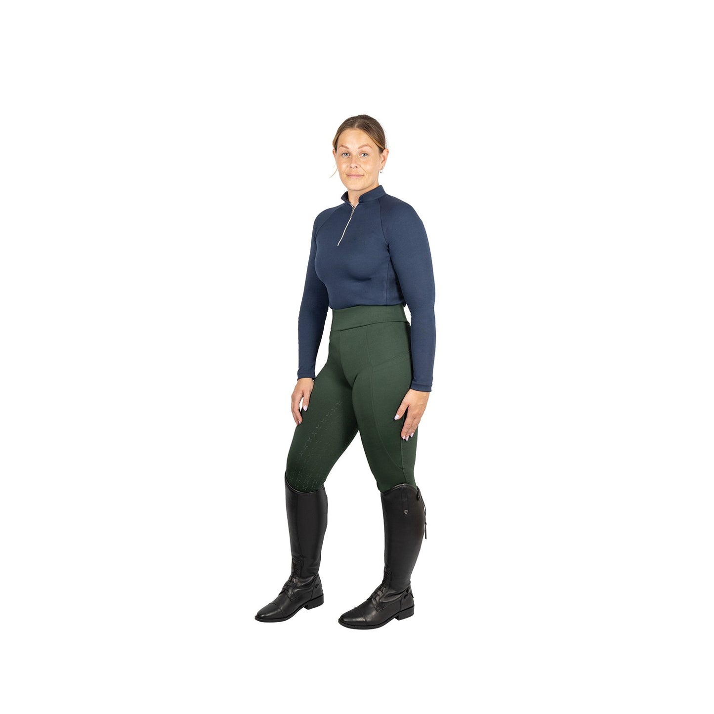 Hy Equestrian Melton Riding Tights Adult Forest Green - Small