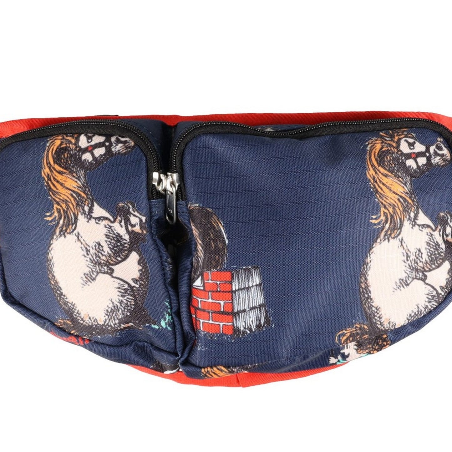 HY Equestrian Thelwell Practice Makes Perfect Bum Bag Navy/Red