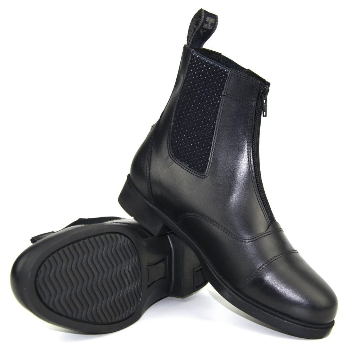 Hy Equestrian Canterbury Zip Jodhpur Boots Child Black - Size 12