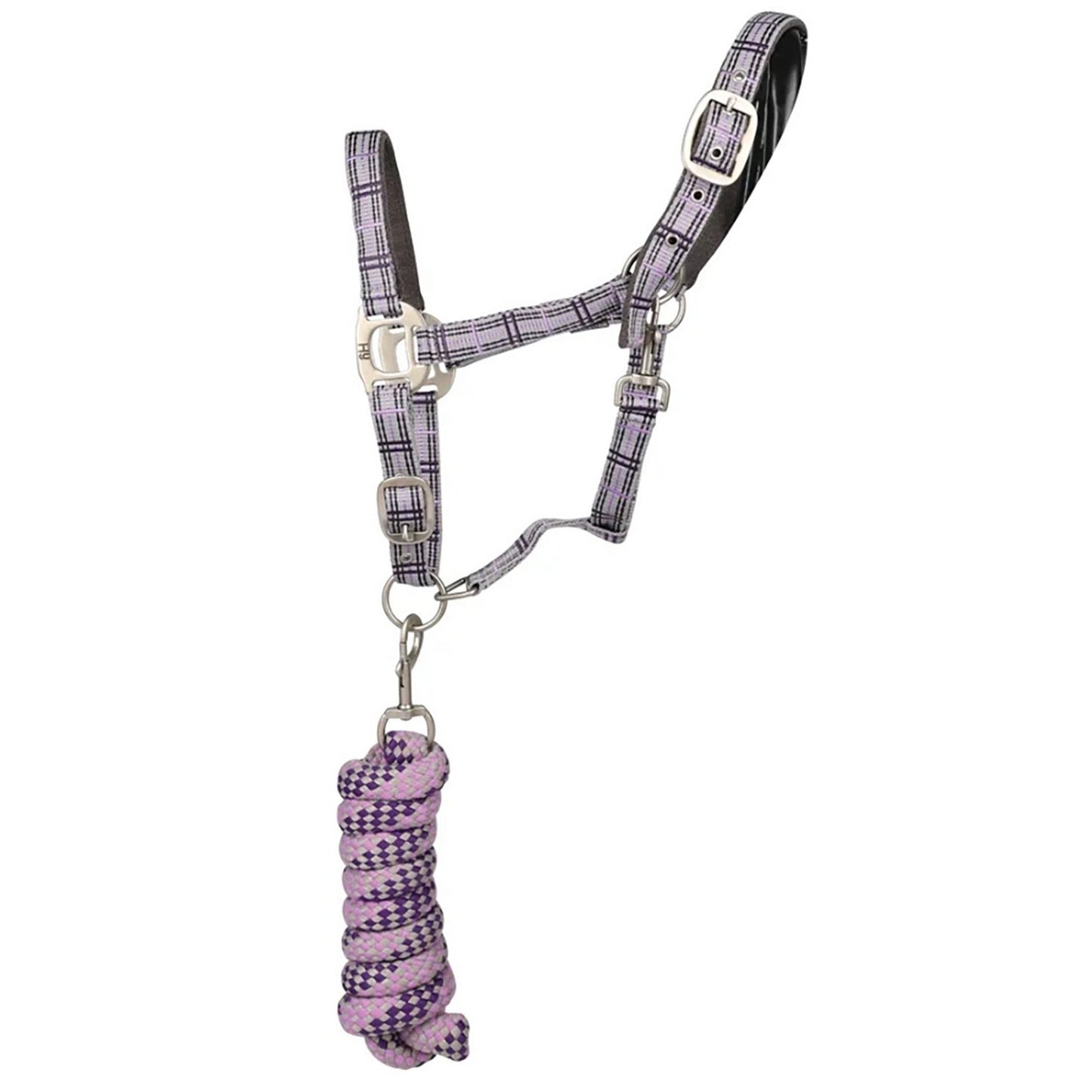 Hy Equestrian Tartan Headcollar with Lead Rope