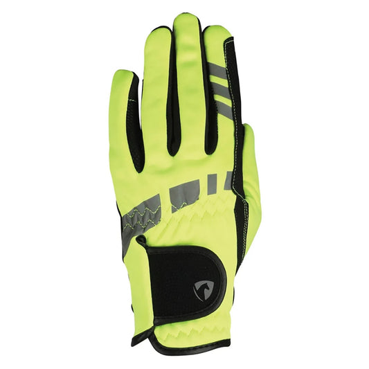 Hy Equestrian Extreme Reflective Softshell Gloves Reflective Yellow