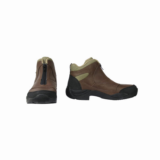 ProTerrain Cromford Short Zip Boots by Hy Equestrian Brown - Size 4 (37)