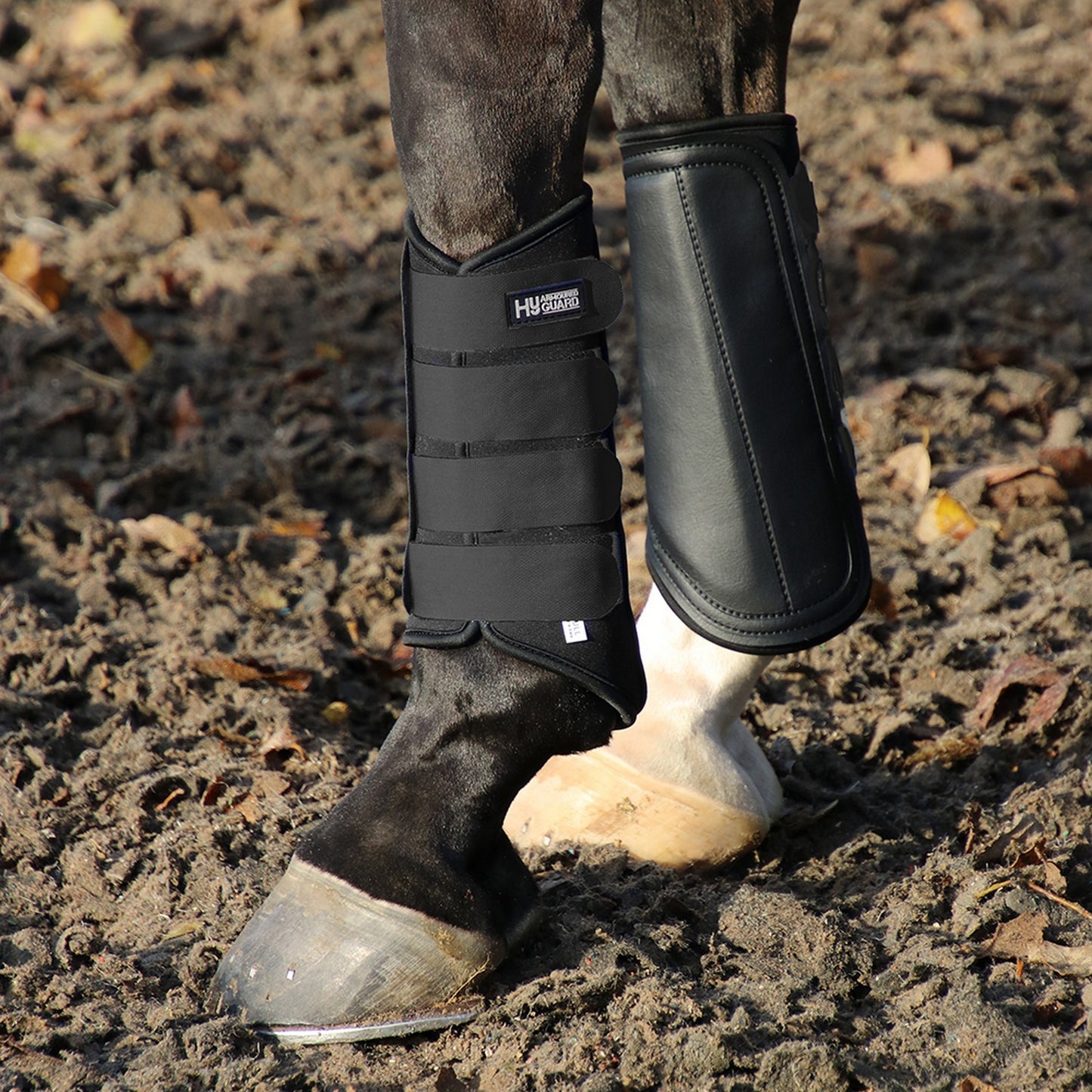 Hy Armoured Guard Neoprene Brushing Boots Black/Black  - Medium