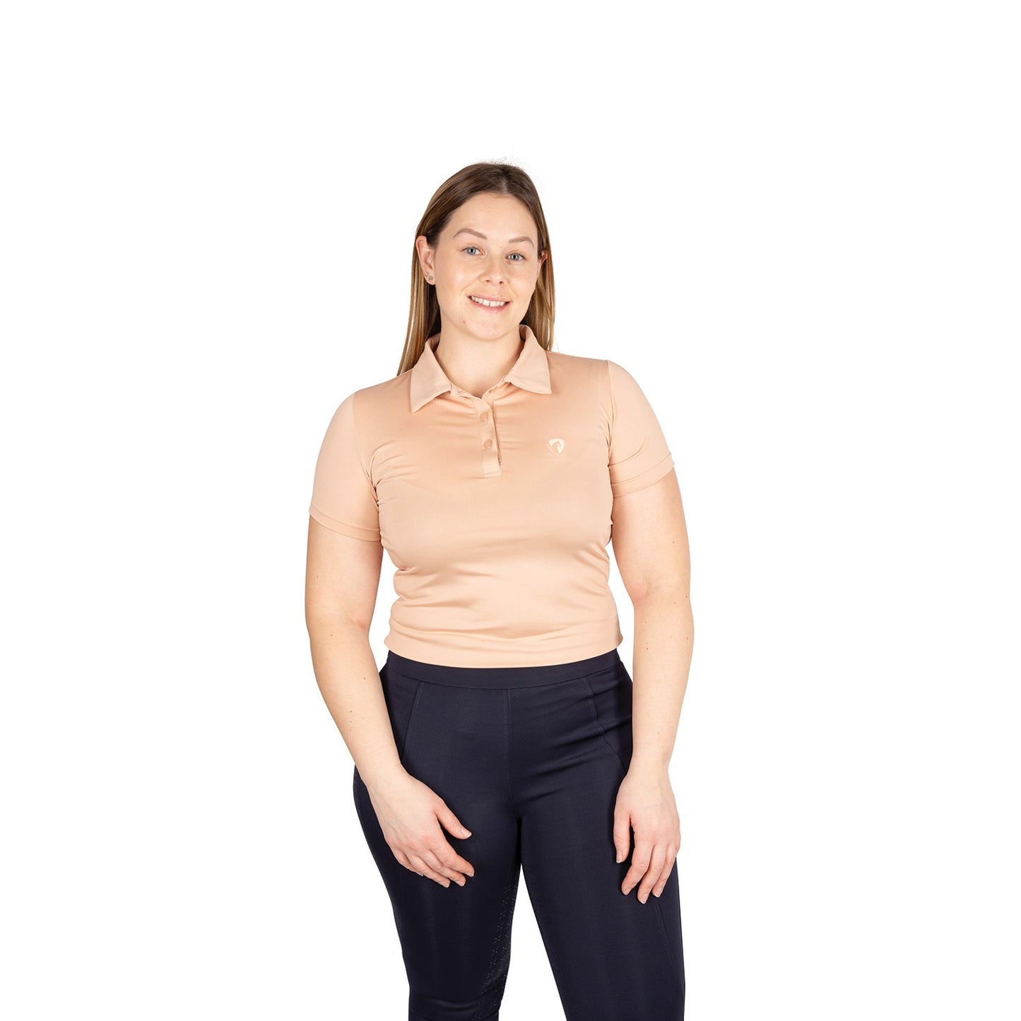 Hy Equestrian Elevate Essential Polo Shirt Maple Sugar - Medium