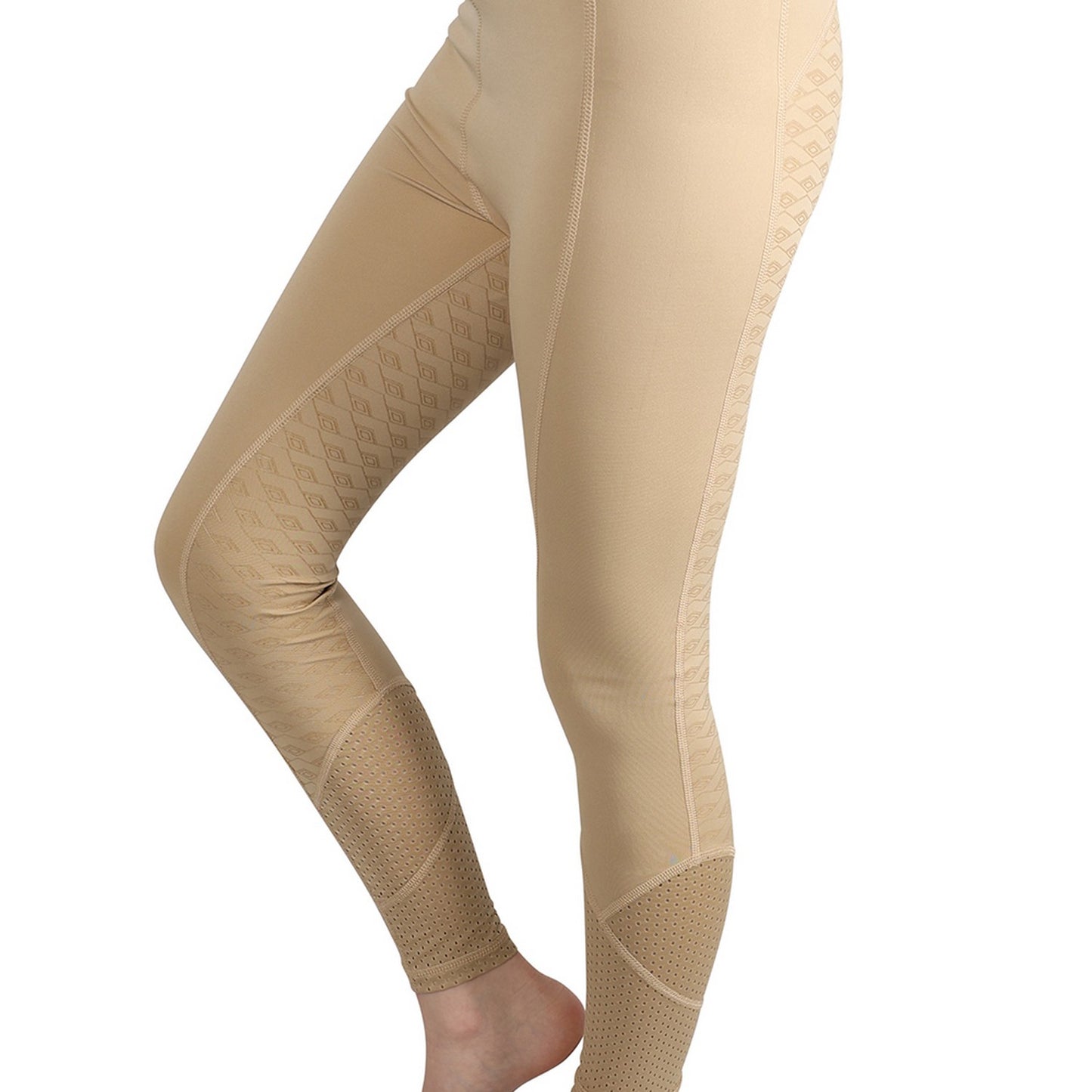 Hy Equestrian Children's Fordwich Riding Tights Beige - 15/16 Years