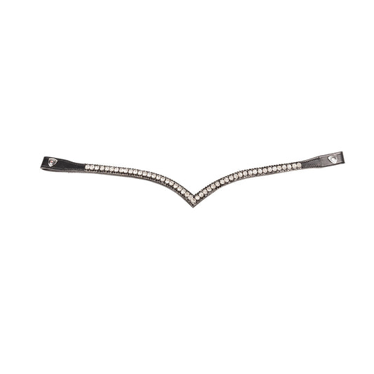 ProPresicce Signature V Diamante Browband by Hy Equestrian Black/Black - Pony