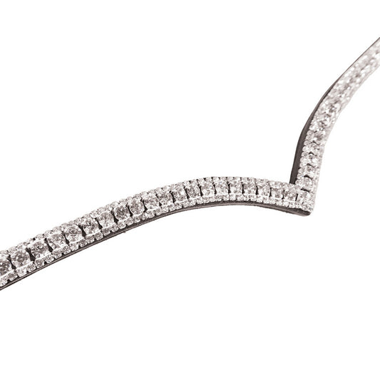 ProPresicce Signature V Diamante Browband by Hy Equestrian Black/Silver - Full