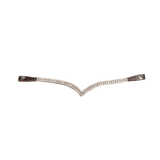 ProPresicce Signature V Diamante Browband by Hy Equestrian Brown/Silver - Cob